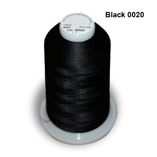 embroidery threads black 0020-5