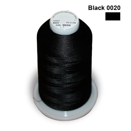 embroidery thread black 0020
