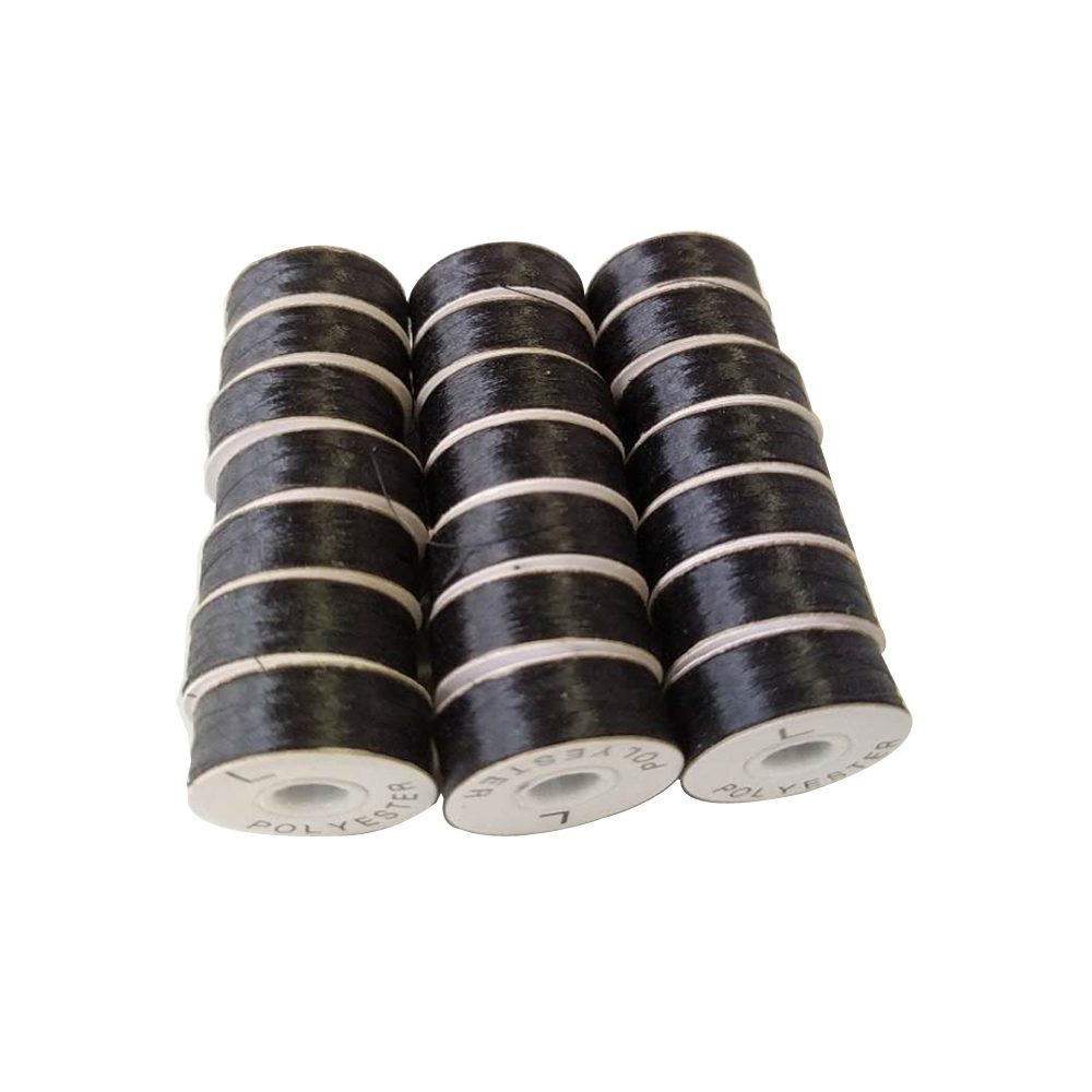 144 Black & White Pre-Wound Bobbins for Brother Embroidery Machines Compatible