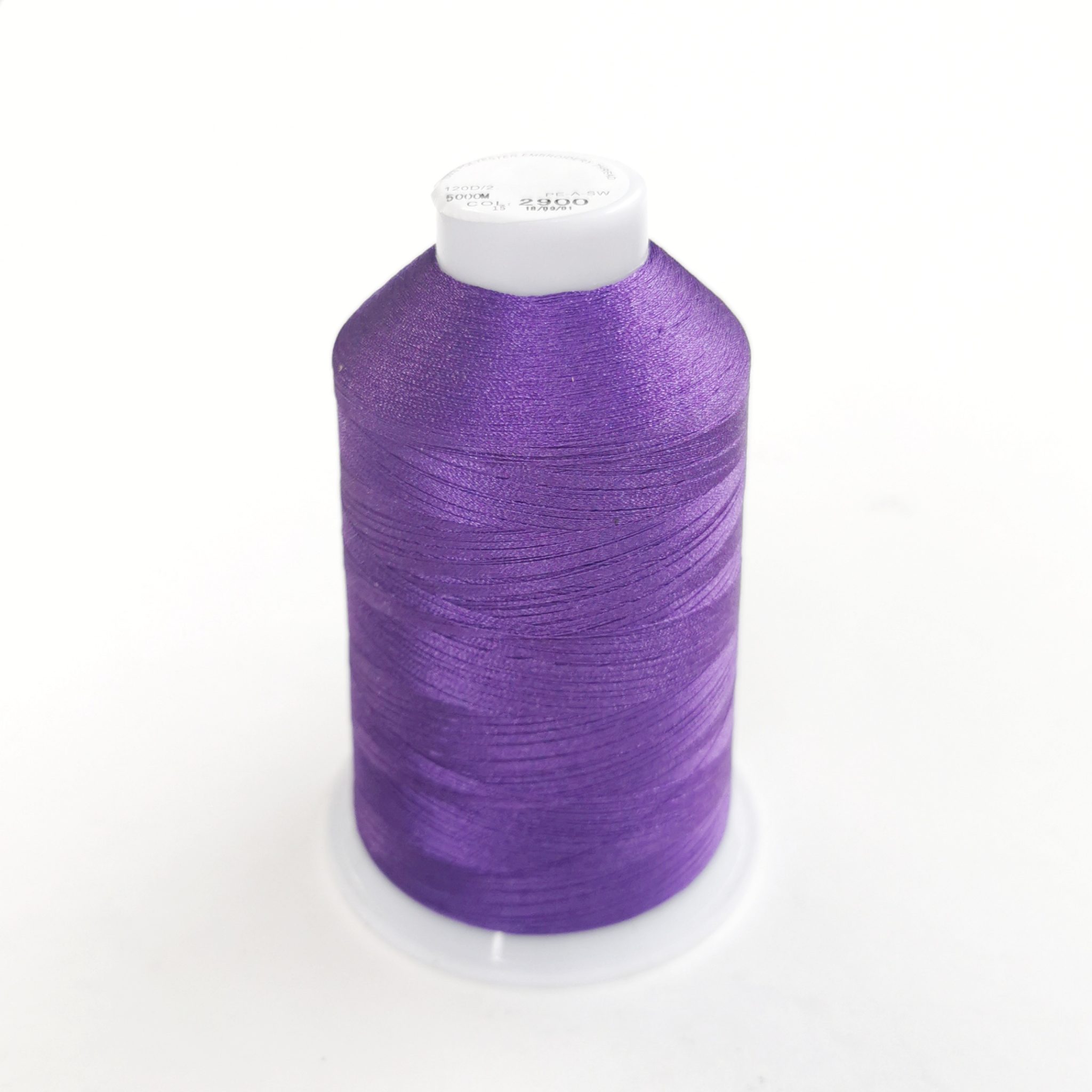 Polyester Embroidery Thread, Pure White, 5000m cone
